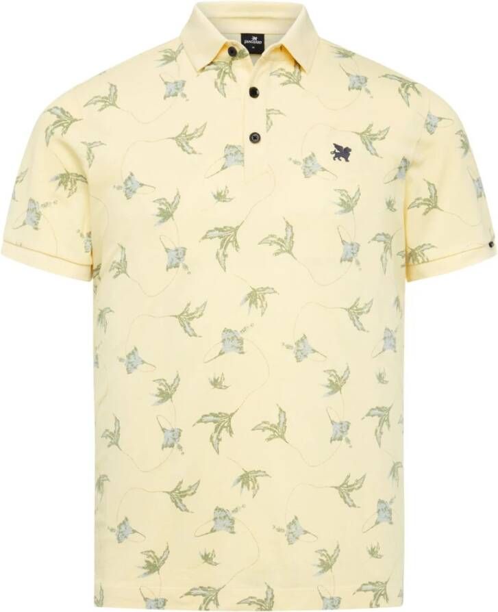 Vanguard Poloshirt Piqué Print Geel Heren