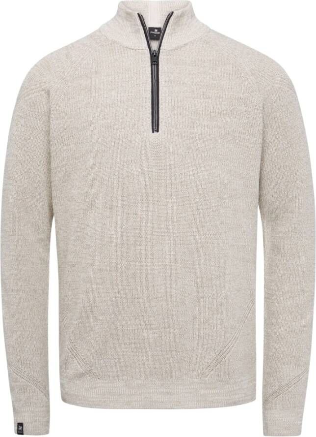 Vanguard trui gebreide half zip beige Heren