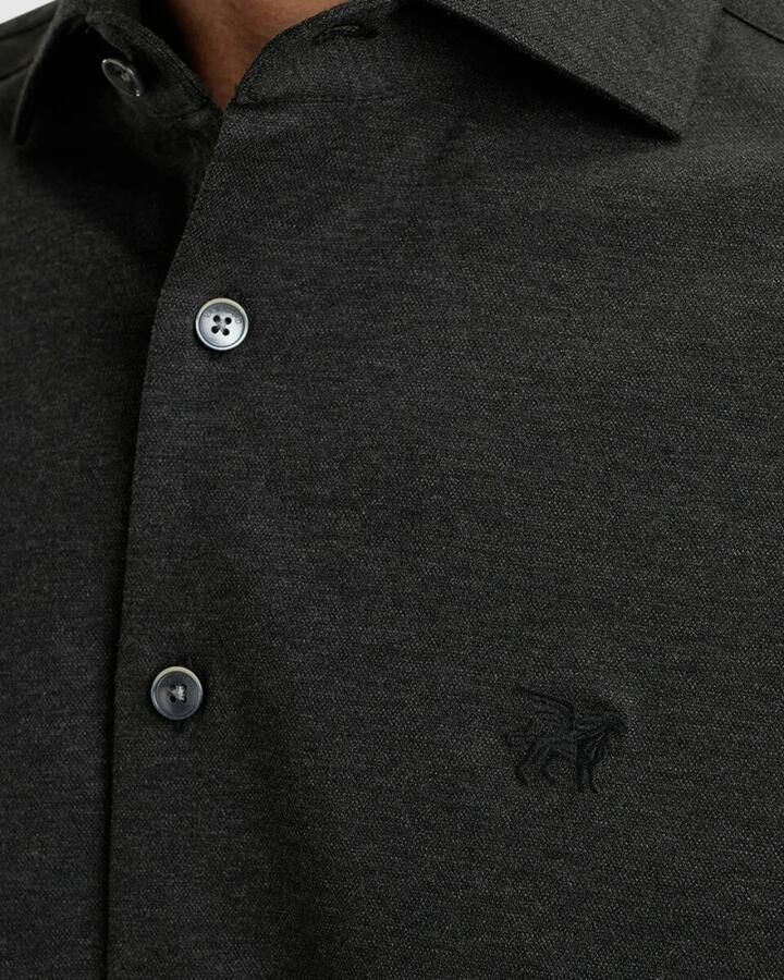 Vanguard Lange Mouw Piqué Jersey Shirt Gray Heren