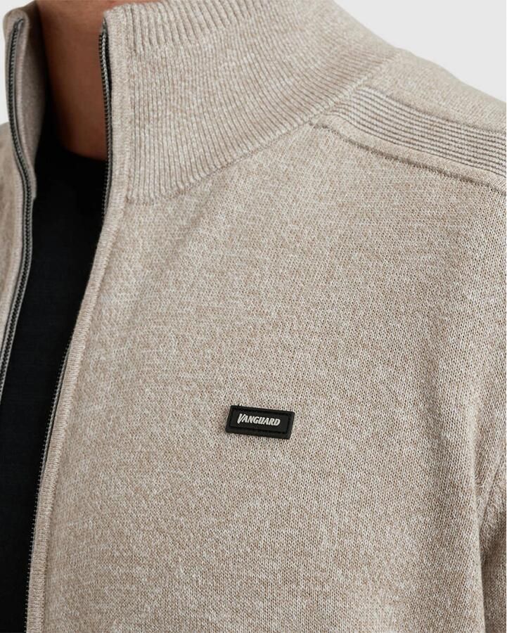 Vanguard Ritssluiting Jas Katoen Linnen Mix Beige Heren - Foto 2