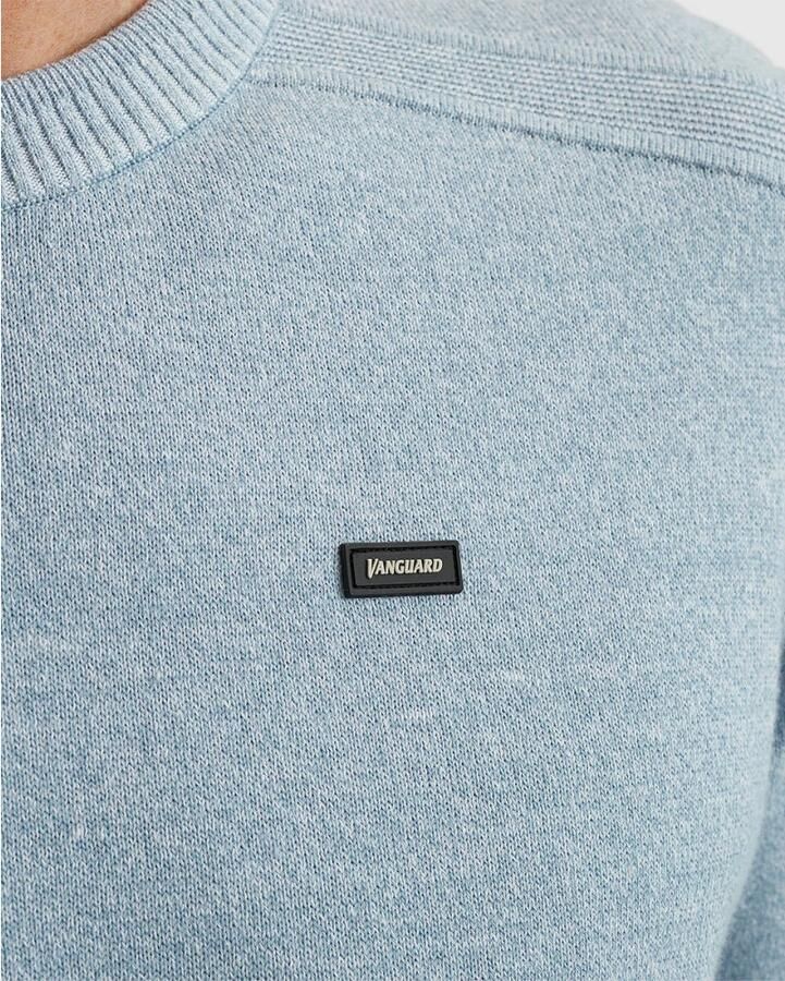 Vanguard Ronde Hals Katoen Linnen Pullover Blue Heren - Foto 3