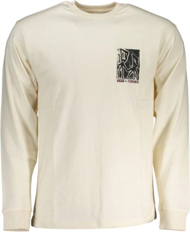 Vans Witte Katoenen T-Shirt met Lange Mouwen en Print White Heren