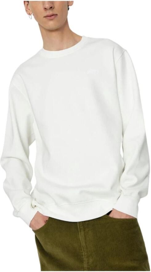 Vans Basis Crew Fleece Sweatshirt White Heren