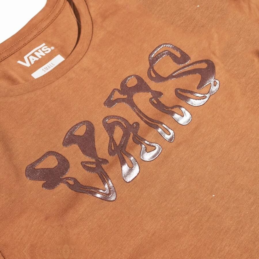Vans Crew Crop II Shirts Brown Dames