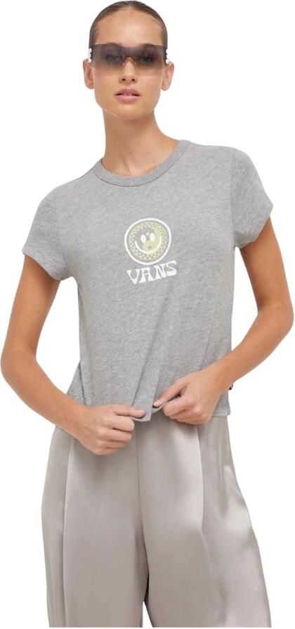 Vans Katoenen T-shirt Grijs Print Korte Mouw Gray Dames