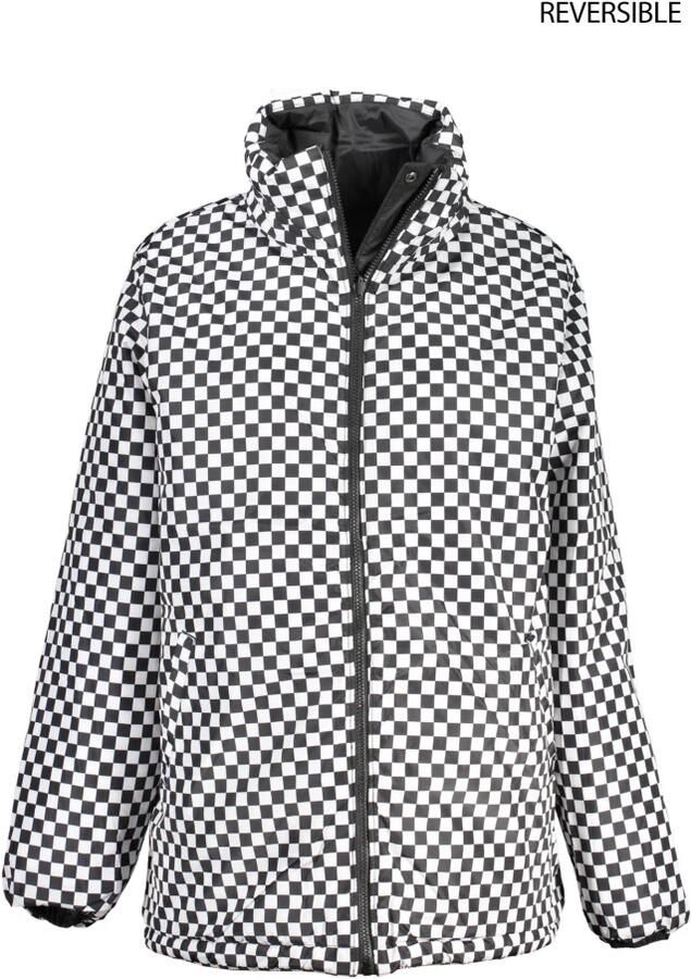 Vans Omkeerbare Waterdichte Nylonjas met Borduursel Black Dames