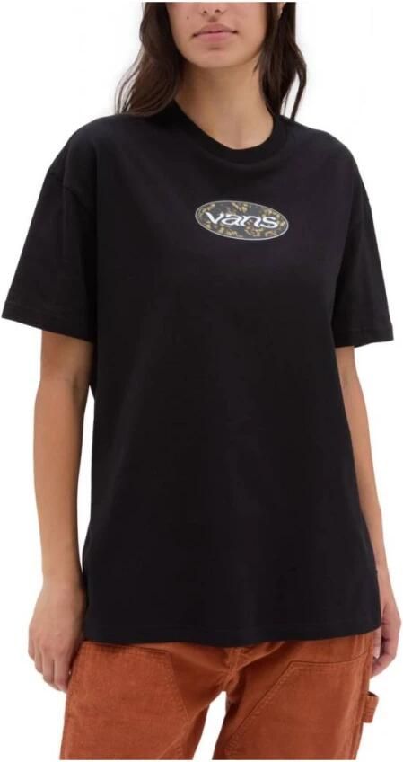 Vans Oval Bloom T-Shirt Black Dames