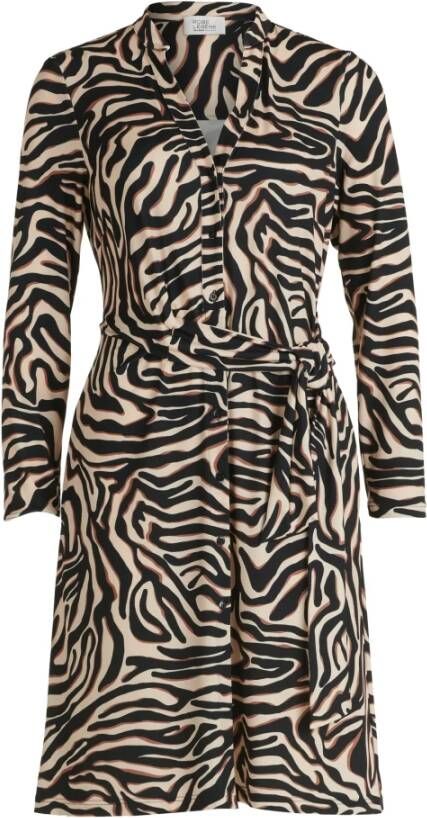 Vera Mont Jerseyjurk met dierenprint Zwart Dames
