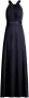 Vera Mont satijnen halter maxi jurk met open rug donkerblauw - Thumbnail 1