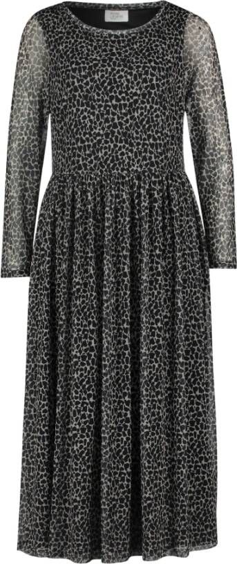Vera Mont Animal Print Midi Maxi Jurk Black Dames
