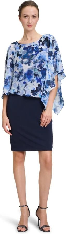 Vera Mont Knielange cocktailjurk in dubbele-laagjeslook - Foto 4