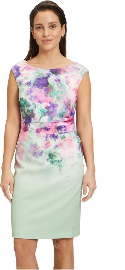 Vera Mont Bloemenprint Cocktailjurk Green Dames