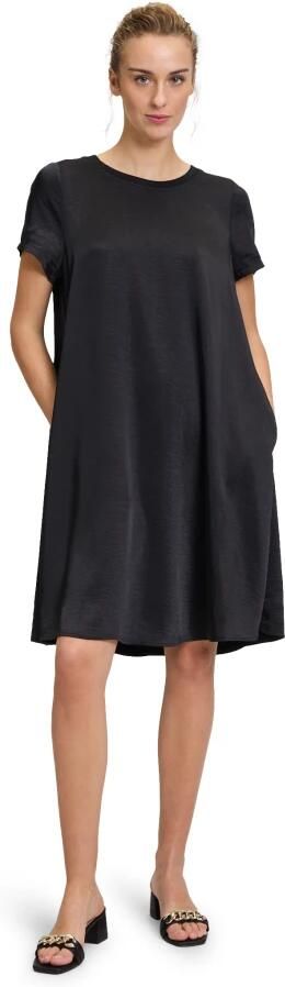 Vera Mont Casual Satin Dress with Ribbed Cuffs Black Dames - Foto 2