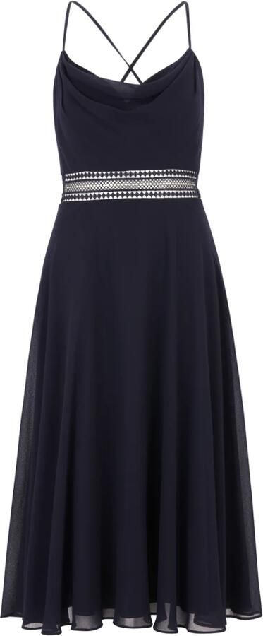 Vera Mont Chiffon Cocktailjurk met Watervalhalslijn Blue Dames - Foto 3