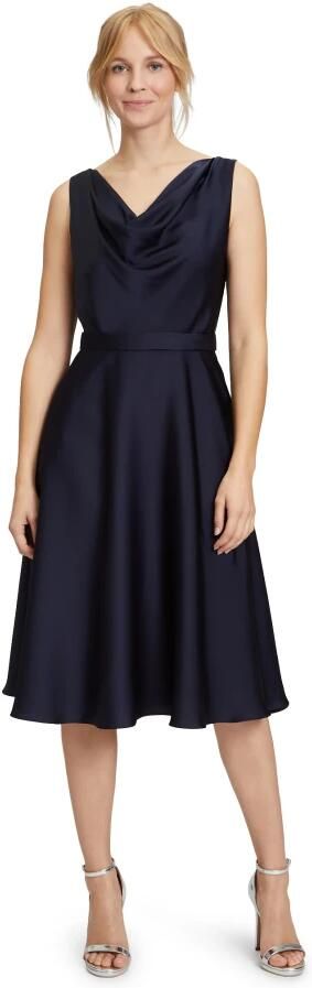 Vera Mont Cocktailjurk met watervalhals Blue Dames - Foto 2