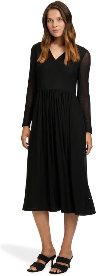 Vera Mont Effen Kleur Maxi Jurk Trendy Stijl Black Dames - Foto 2