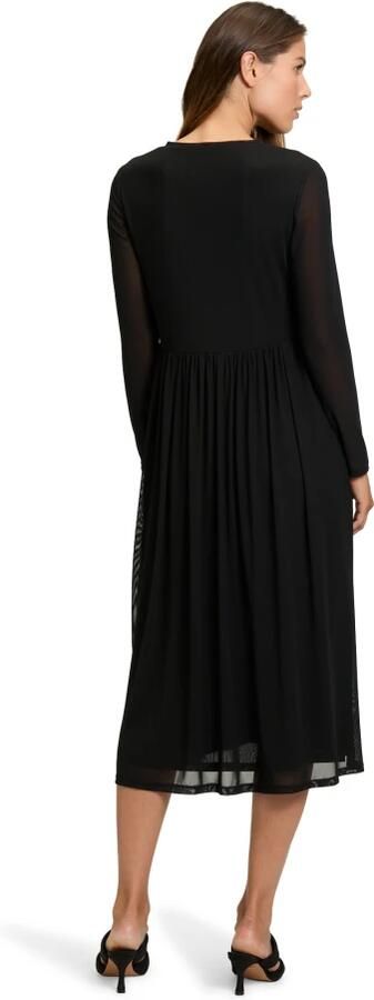 Vera Mont Effen Kleur Maxi Jurk Trendy Stijl Black Dames