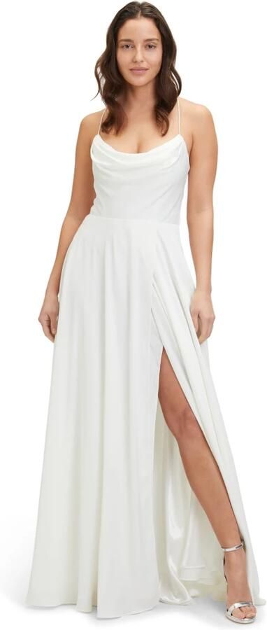 Vera Mont Elegant Avondjurk met Watervalhalslijn White Dames - Foto 2