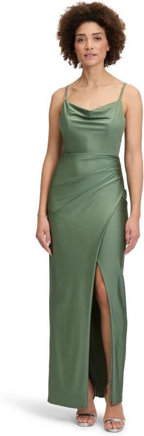 Vera Mont Elegante Avondjurk met Gerimpelde Taille Green Dames - Foto 2