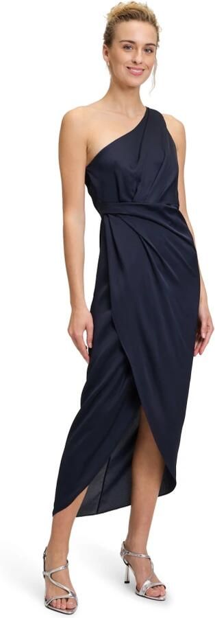 Vera Mont Elegante Avondjurk met Ruches Blue Dames