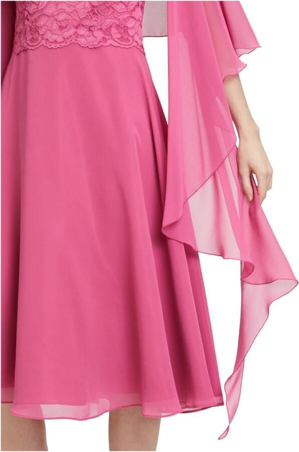 Vera Mont Elegante Chiffon Stola met Ruche Pink Dames