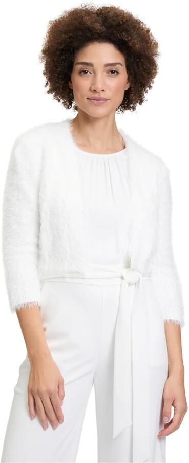 Vera Mont Elegante Gebreide Bolero met Franjes White Dames - Foto 4