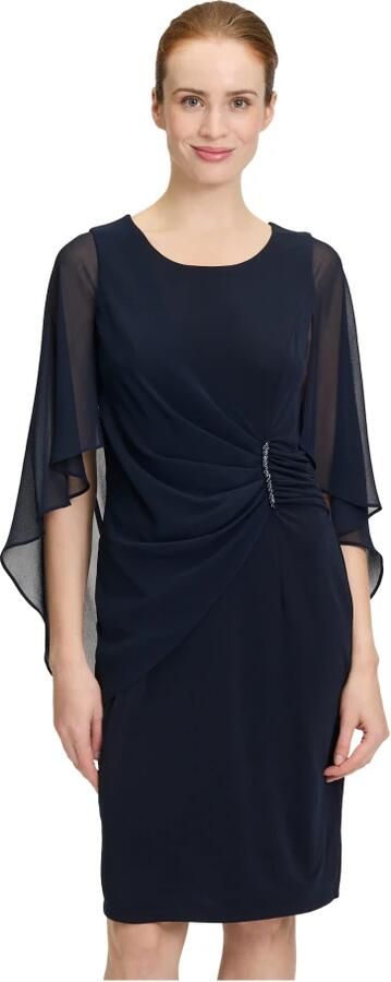 Vera Mont Elegante Gerimpelde Cocktailjurk Blue Dames