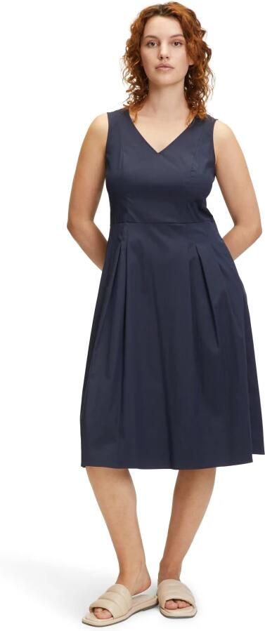 Vera Mont Jurk met korte mouwen en V-hals Blue Dames