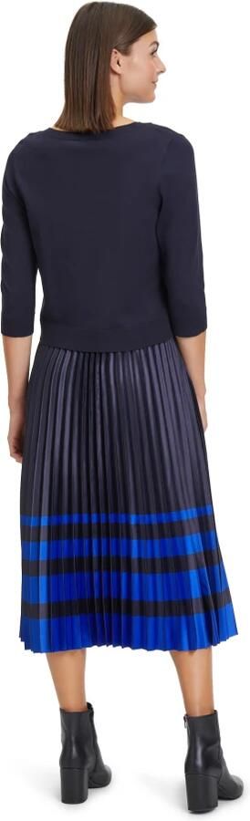 Vera Mont Gestreepte Midi Jurk Blue Dames