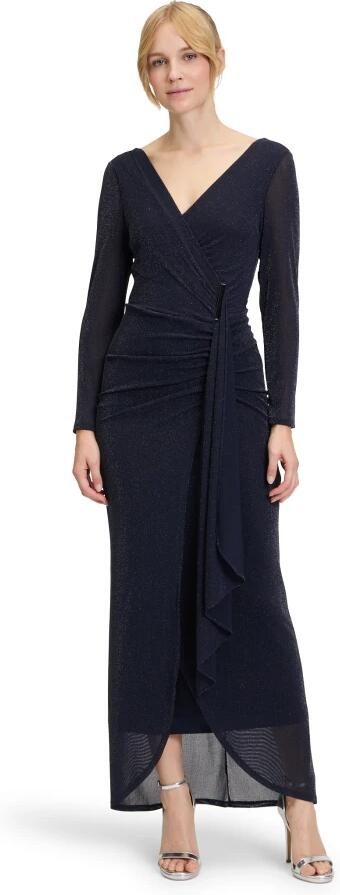 Vera Mont Glamoureus Gerimpelde Avondjurk Blue Dames