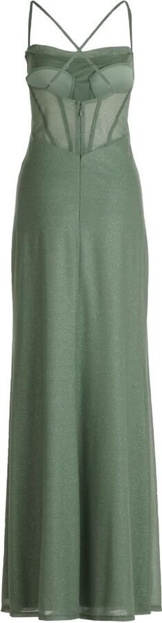 Vera Mont Glitter Mesh Avondjurk Green Dames - Foto 3