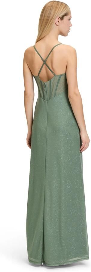 Vera Mont Glitter Mesh Avondjurk Green Dames - Foto 2