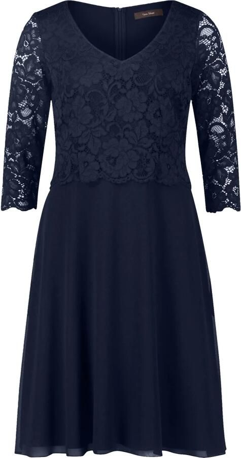 Vera Mont Kanten Cocktailjurk Elegant V-hals Blue Dames - Foto 4