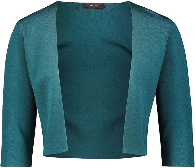 Vera Mont Korte Mouw Gebreide Vest Green Dames