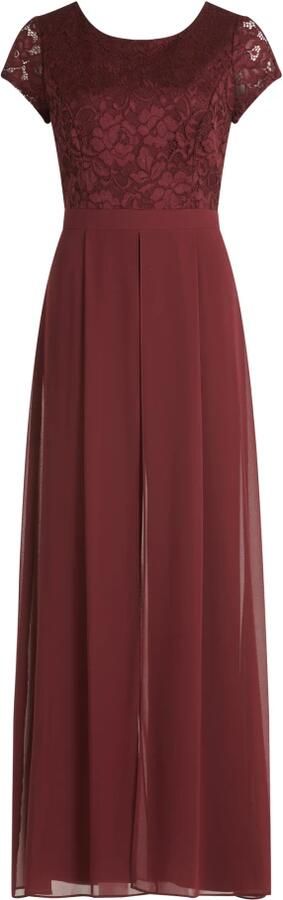 Vera Mont Korte Mouw Kant Jumpsuit Red Dames