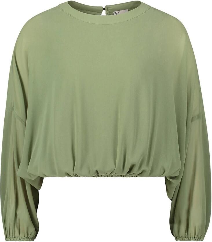 Vera Mont Lange Mouw Blouse Elegante Stijl Green Dames