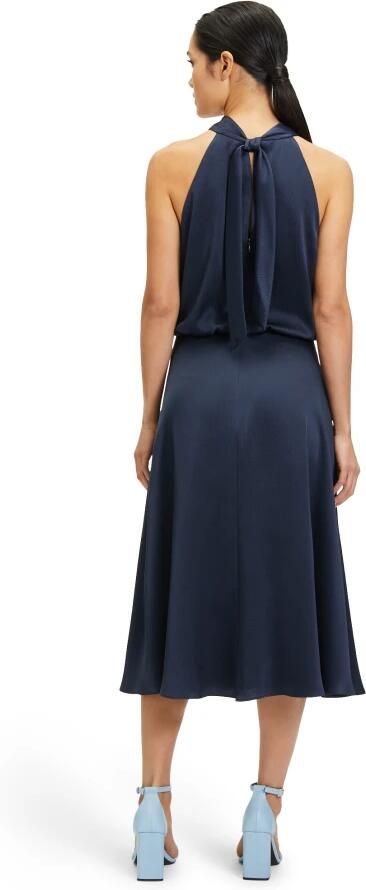 Vera Mont Satin Cocktailjurk met opstaande kraag Blue Dames