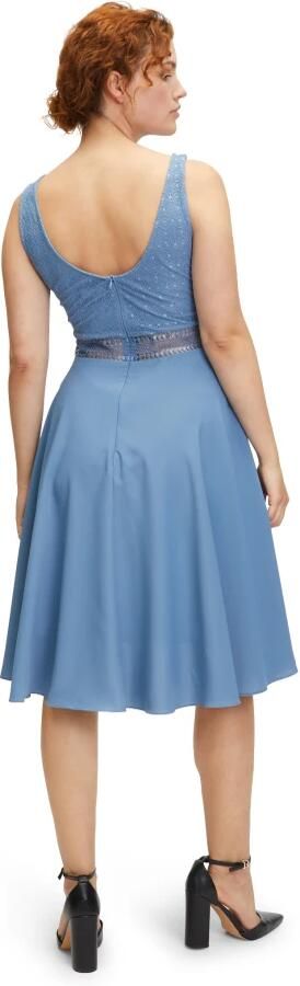 Vera Mont Kant A-Lijn Cocktailjurk Blue Dames - Foto 2