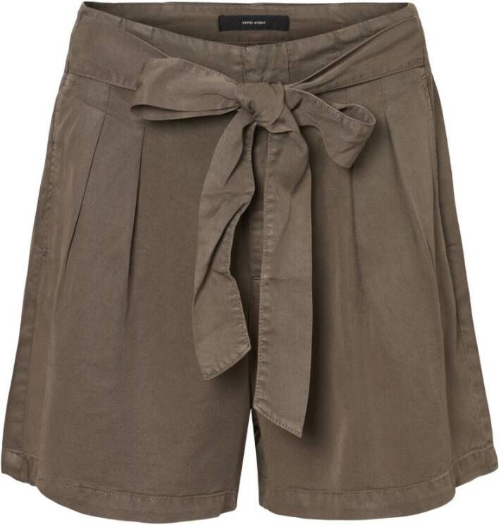 Vero moda soepel armygroentaupe lyocell relaxed fit short valt kleiner - Foto 7