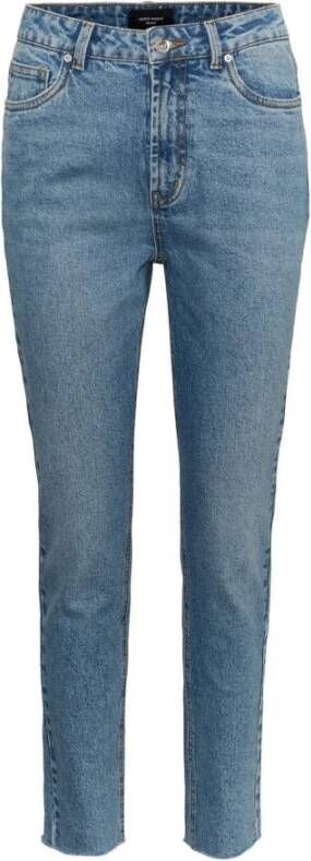 VERO MODA high waist straight fit jeans VMBRENDA light blue denim