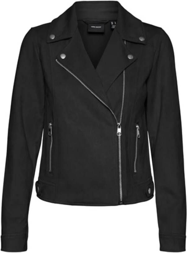 Vero Moda Klassieke Lance Rever Leren Jas Zwart Dames
