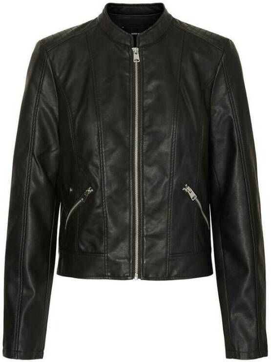 Vero Moda Leather Jackets Zwart Dames