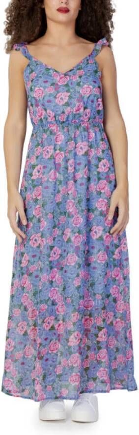 Vero Moda Bloemen Vhals jurk voor vrouwen Blue Dames