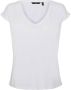 Vero Moda Polyester Blend V-Hals T-Shirt Wit Dames - Thumbnail 2