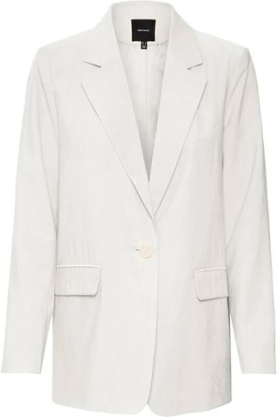 Vero Moda Stijlvolle Blazer met Enkele Knoop Wit Dames