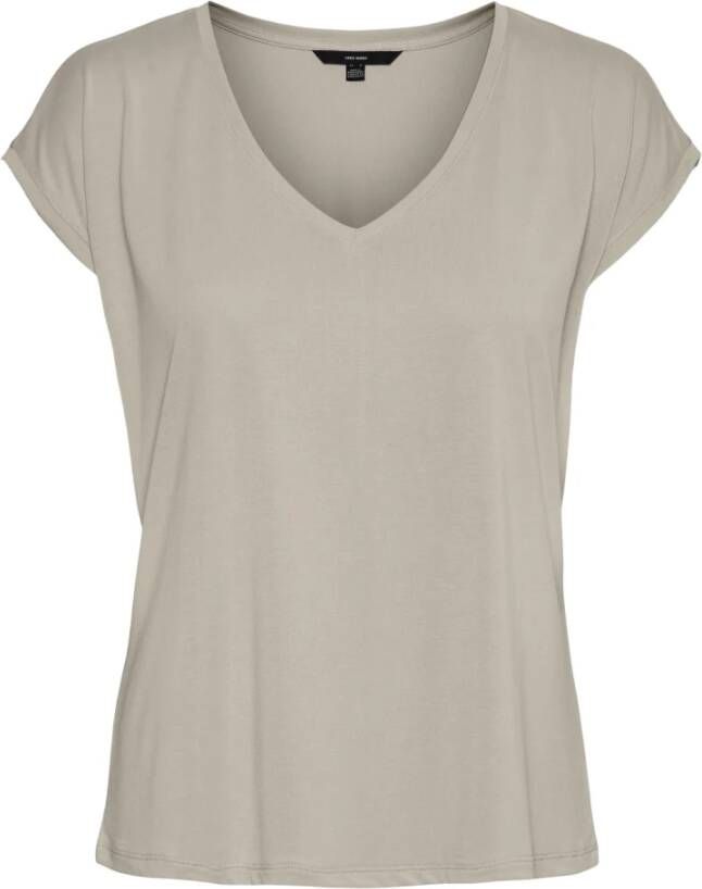 Vero Moda V-hals T-shirt voor vrouwen Vmfilli Gray Dames