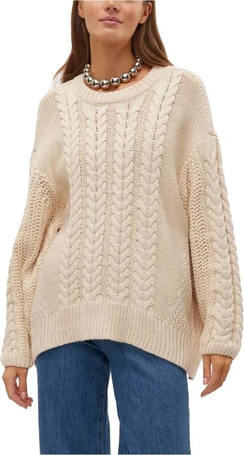 Vero Moda Beige Gebreide Trui Dames Herfst Winter Collectie Beige Dames