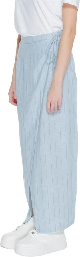 Vero Moda Blauwe Pinstripe Linnen Blend Kant Rok Blue Dames - Foto 3
