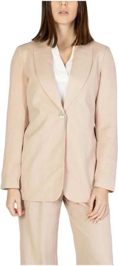 Vero Moda Roze Effen Blazer Knoopsluiting Pink Dames - Foto 4