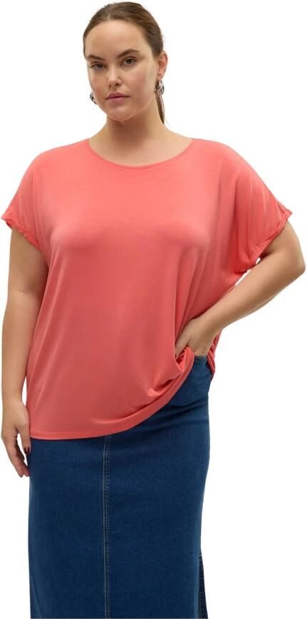 Vero Moda Effen korte mouwen top in bruin Brown Dames - Foto 3